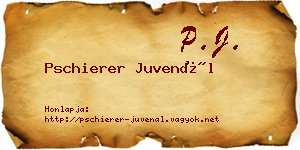 Pschierer Juvenál névjegykártya